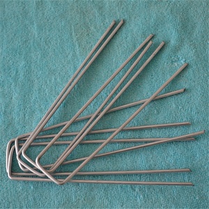 Clavos de césped de acero tipo U fáciles de usar, pasadores de jardín galvanizados de vástago liso, grapas de césped de Instalación rápida - Product Image 3