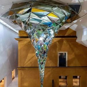 Design industriel nordique pendentif en verre multicolore suspension Style <span class=keywords><strong>Apex</strong></span> longue Solution d'éclairage décoratif personnalisée centres commerciaux - Product Image 1