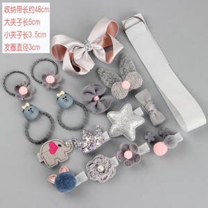New Style Korean Fashion Cute Sweet Schöne Kinder Haarschmuck 18 Stück Haars pange Sets Gummiband Haarnadel Geschenk box - Product Image 5