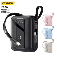 Essager ES-D024 Powerbank 20000 Mah Chargement rapide avec câble 22.5W Mini Small 20000 Mah Power Bank Type C avec affichage numérique