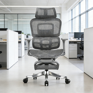 Sedia da <span class=keywords><strong>Ufficio</strong></span> Ergonomica Moderna in Rete - Poggiatesta e Supporto Lombare Regolabili - Sedia Direzionale Traspirante con Schienale Alto per <span class=keywords><strong>Ufficio</strong></span> - Product Image 2