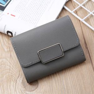 Free Sample oem odm <b>brown</b> coin small full grain pu leather short women <b>wallet</b> - Product Image 2