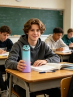 Joli ensemble de gobelets d'eau sains sans BPA avec technologie anti-odeur et options de parfum, bouteille pour le bureau, l'école, la maison, la randonnée, la salle de sport