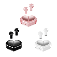 Écouteurs sans fil TWS Oneday OE40 au design cœur, boîtier de charge portable en forme de cœur, micro ENC, casque Bluetooth pour femme, idéal comme cadeau