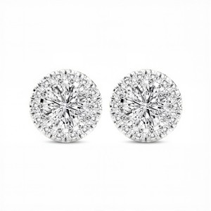 Classic Round Cut Lab Grown Diamond <b>Stud</b> Earrings VVS VS EF Color 18KT Rose Gold Minimalist Fine Jewelry for Women Everyday - Product Image 5