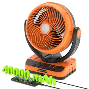 Multifunktionales Camping 40000 mAh hohe Kapazität wiederaufladbarer Tragbarer Outdoor-Fan Camping in der Lage, Terrasse-Outdoor-Fan aufhängen