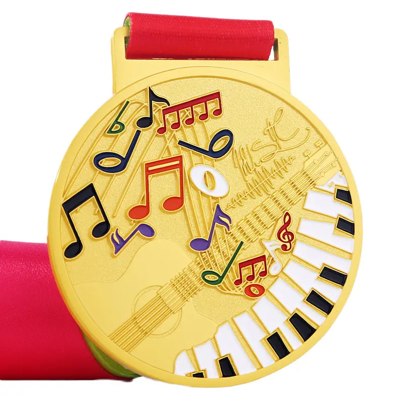 Medallas de música de oro del carnaval alemán, placa artesanal con caja de medallas, estuche de exhibición personalizado