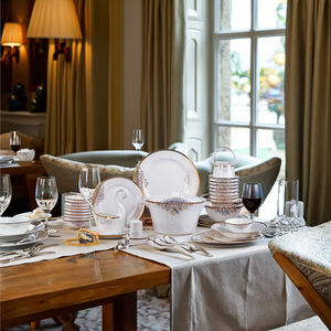 Vente en gros, ensemble de vaisselle en céramique de luxe légère pour <span class=keywords><strong>la</strong></span> maison, vaisselle en porcelaine pour pendaison de crémaillère, bol de mariage pour nouvelle résidence - Product Image 1