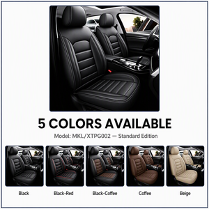 <span class=keywords><strong>Coprisedili</strong></span> Universali MKL in Pelle PU di Lusso, Set Completo 5 Posti, Motivo a Cuciture Lineari, Compatibili con Airbag, Per Tutte le Stagioni - Product Image 2