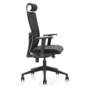 Ergonomic Modern Office Chair Full Mesh Staff Executive Swivel Chair With Adjustable Headrest Fabric Metal Material For Home Use