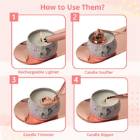 Vente en gros d'accessoires pour bougies mèche en or rose gravée coupe-bougie et éteignoir de bougie coupe-mèche