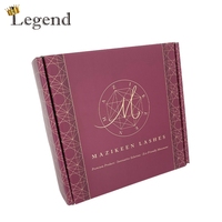 Boîte d'expédition en carton ondulé personnalisée, boîte en carton de luxe à motif violet, boîte d'emballage pour cosmétiques, bijoux, perruques, taille personnalisée