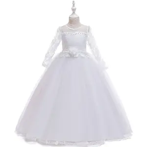 Roupas de menina pequena, uma peça, renda, vestidos de festa para meninas, bordados, vestidos de baile, noite, casamento