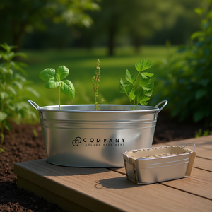 Jardinera de Acero Galvanizado de Marca Blanca, 18 Pulgadas de Largo, con Asas, Estilo Simple, Hecha en Italia, para Interiores y Exteriores, para Cultivo de Hierbas, NAT030 - Product Image 3