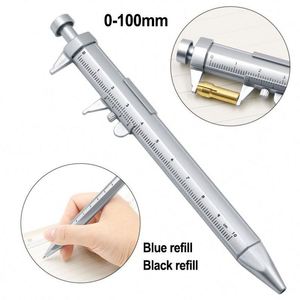 Herramienta de Medición Multifunción Personalizada, Regla de Calibrador Vernier de Plástico, Bolígrafo con Logotipo Promocional, Tinta Azul y Negra - Product Image 1