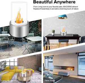 <span class=keywords><strong>Cheminée</strong></span> au <span class=keywords><strong>bio</strong></span>éthanol, poêle sans fumée à l'alcool, table décorative, foyer solo avec couvercle en verre - Product Image 4