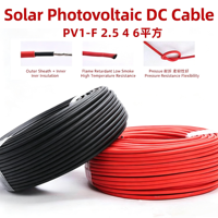 Câble solaire DC PV1-F-2.5/4/6 mm haute flexibilité et haute résistance à la traction pour le câblage des systèmes de stockage d'énergie photovoltaïque hors réseau