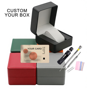 Luxury Black Leatherette <b>Watch</b> Box with Recycled Materials In-Stock <b>Watch</b> <b>Case</b> for Storage & Gift Giving Custom Logo Packaging - Product Image 1