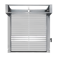 Porte rapide à enroulement automatique en alliage d'aluminium de haute vitesse, sécurité industrielle, électrique, à enroulement rapide, métallique, coupe-vent, autre porte
