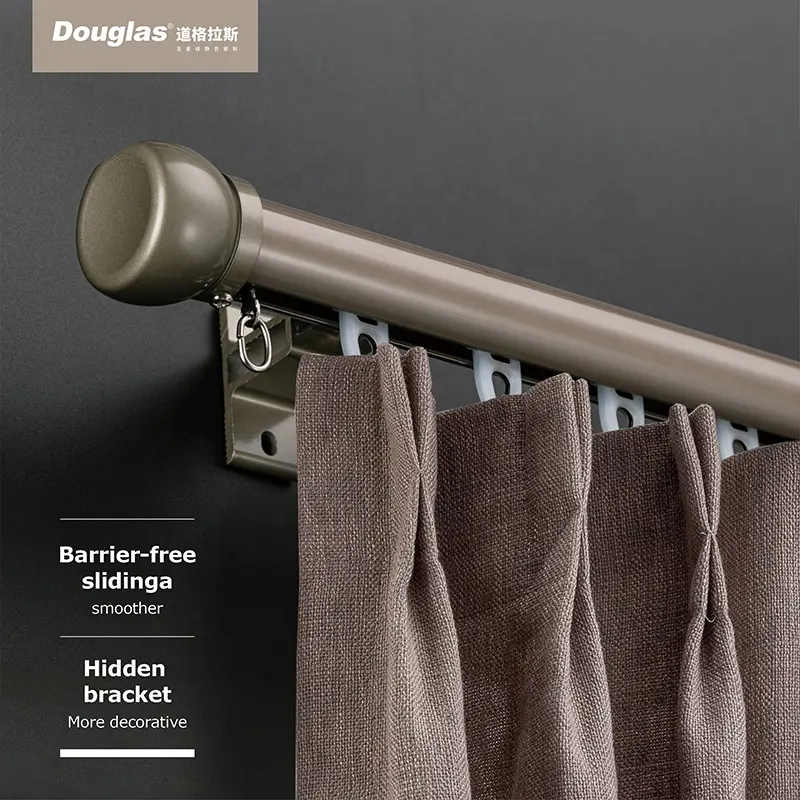 Douglas, venta al por mayor, barra de cortina Simple, accesorios de cortina, barras de ventana, aleación de aluminio, uso doméstico, barra de cortina minimalista