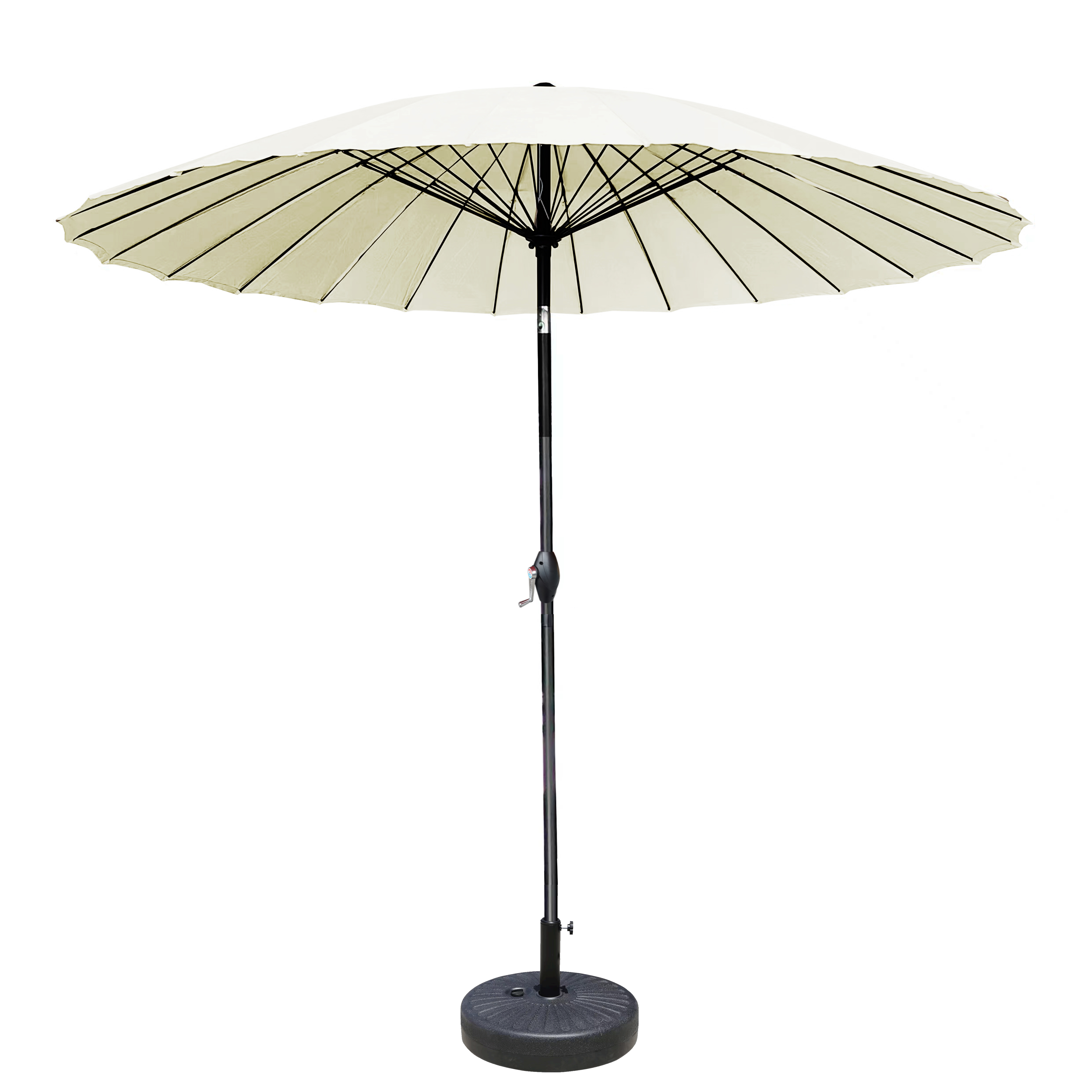 Sombrilla de fibra de vidrio de 9 pies sin base color crema