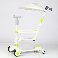 Trottinette pliable 6-en-1 de haute qualité 2025 pour enfants avec pare-soleil et barre de poussée, trottinette multifonctionnelle pour enfants
