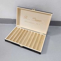 Boîte à cigares en bois naturel en gros, acajou massif, logo personnalisé, couvercle rabattable, étui à cigares