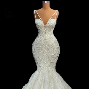 Drop Shipping 2025 New Outer Shoulder Fashion Suspended Ladies Elegant Plus Size Wedding <b>Dresses</b> for Bride - Product Image 1