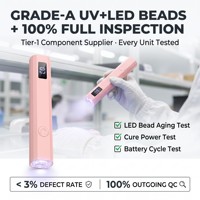 Lampe de séchage portable pour manucure avec écran numérique, fenêtre transparente, rechargeable USB-C, idéale pour les salons de manucure et le séchage du gel.