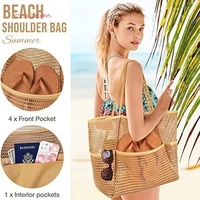 Sac à bandoulière transparent Colefa pour femme, pochette de plage tendance, sac à main en maille noire et dorée, sacs fourre-tout pour femme et fille
