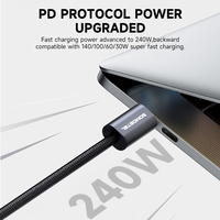 Kabel Data USB Type C SOMOSTEL SMS-BY01 Power Bank Aluminium Alloy 1.2m 240W Pengisian Cepat untuk Samsung Kabel Tipo C Carga Rapida