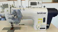 Machine à coudre Brother T-8752D à double aiguille, informatisée, à entraînement direct, avec grand crochet rotatif et coupe-fil automatique pour couture d'angle