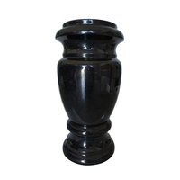 Vases à fleurs de cimetière personnalisables en granit noir absolu de style européen moderne pour pierres tombales avec services de gravure