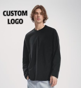 Wholesale Custom 100% Cotton Breathable Anti Wrinkle Heavyweight <b>Men's</b> Regular Fit <b>Long</b> <b>Sleeve</b> <b>TShirt</b> Custom Digital Print LOGO - Product Image 1