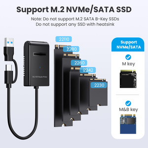 Boîtier de disque dur externe M.2 SSD USB/Type-C vers NVMe/NGFF, câble adaptateur M.2 NVMe vers NGFF - Product Image 3