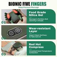 Alat Pijat Leher dan Bahu dengan Panas, Desain Jari Bionik 4D, Pijat Jaringan Dalam, Meredakan Ketegangan Otot, untuk Rumah dan Kantor