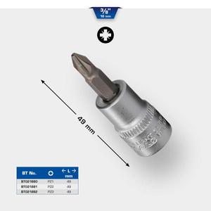 OUTILS BRILLANTS-BT021882 3/8 ''PZ Pozdriv bit socket - EAN 4042146775608 HAND SOCKETS 3/8" - Product Image 2