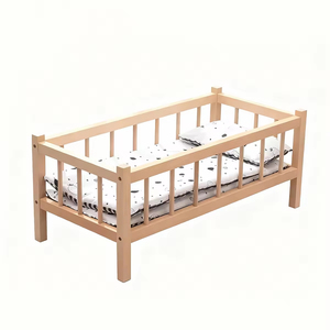 Новая деревянная двухъярусная кровать для кукол с подушкой и одеялом, игрушки для ролевых игр, детский игровой домик, мебель для ролевых игр малышей - Product Image 4