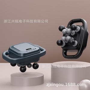 Pistolet de massage Xingou à 8 têtes, massage des tissus profonds, rechargeable par USB, batterie au lithium, noir et gris, 12 niveaux de vitesse, utilisation à domicile - Product Image 2