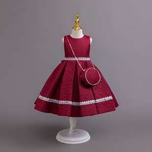 愛らしい女の子用ベストドレスセット、ビーズ刺繍ジャケットとハンドバッグ付き、誕生日パーティー、結婚式のお祝いに最適な3ピース衣装 - Product Image 5