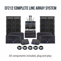 Système de sonorisation CHORDIO CF212 avec deux enceintes de 12 pouces, ligne de sonorisation, avec armoire mobile antichoc pour les tournées professionnelles et les scènes