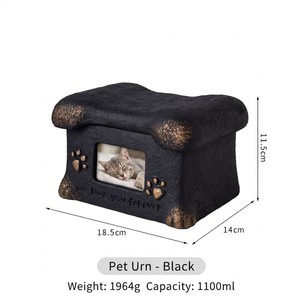 Pet <b>Urn</b> White Rectangle Polyresin Cremation Box for <b>Cats</b> 18.5cm x 14cm x 11.5cm with Paw Print Design - Product Image 3