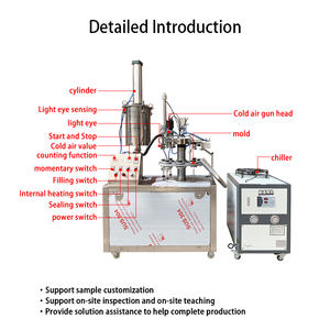 Machine de remplissage et de scellage semi-automatique pour tubes avec système de chauffage par pistolet à air froid pour les applications alimentaires, de boissons et chimiques - Product Image 2