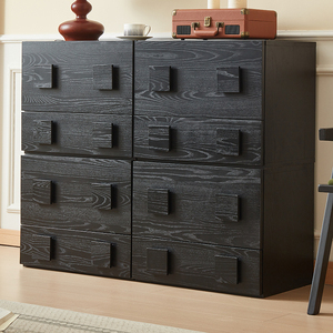 Gabinete Carmen de Estilo Moderno de Mediados de Siglo, Gabinete de Almacenamiento Lateral de Madera Sólida Combinable, Mueble para el Hogar de Diseño Retro - Product Image 1