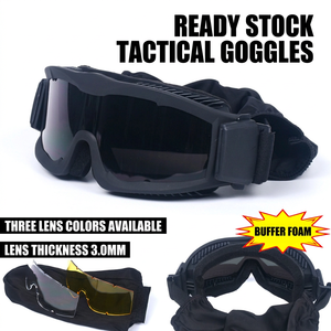 Gafas deportivas tácticas, lentes de PC de 3 mm de grosor, acolchado de esponja suave, a prueba de viento y arena, gafas protectoras para exteriores para caza y senderismo - Product Image 4