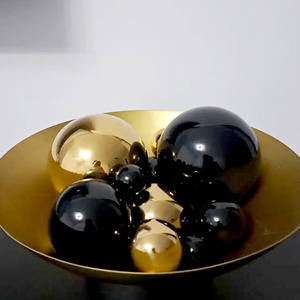 Bola Deco 201/304 stainless Steel, bola dekorasi meja rongga baja bulat hitam/merah/putih - Product Image 2