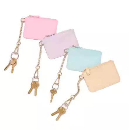 Lovely cute mini wallet keychain Women nylon bags coin purses keychain wallet women with letter patches coin purse