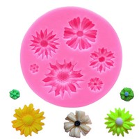 3D Chrysanthemen-Silikonform in Rosa für Kuchen, Schokolade und Zuckerkunst, Ideal für Dessert-Dekorateure