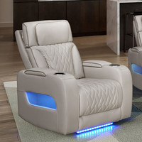 [Stock US] Fauteuil inclinable électrique Aire Transformer en similicuir blanc glacé 37 pouces avec appui-tête électrique, expédition domestique aux États-Unis, MOQ 1