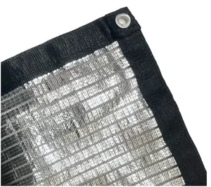 Luar ruangan tingkat keteduhan 50% 60% 65% 75% 80% 90% matahari reflektif perak aluminium Foil tenun jala naungan kain untuk rumah kaca